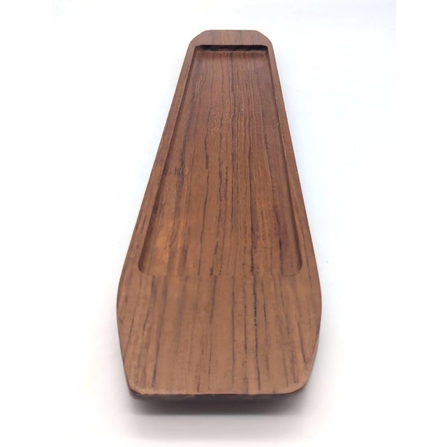 Mid-Century Modern 1960s Danish Teak Wood Vide Poche Tray For Sale - Image 3 of 10