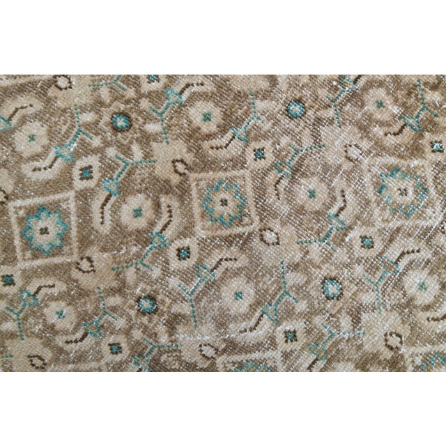 1970s 1970s Vintage Persian Handmade Wool Beige Cotton Area Rug For Sale - Image 5 of 11