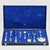 7-piece silver serving set, including: knives for meat and fish, forks for meat and seafood, spoons for sauces, and scoops...