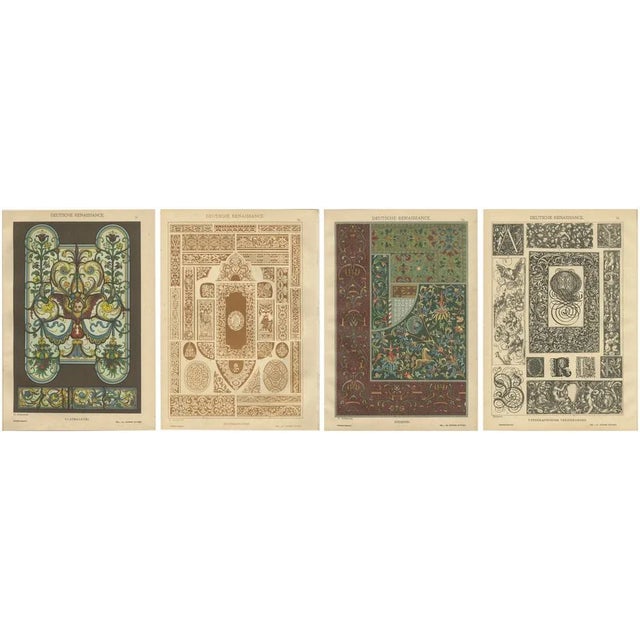 H. Dolmetsch, German Renaissance Design Prints, 1887, Paper, Set of 4 For Sale - Image 9 of 10