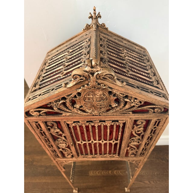 Bronze Rare Antique Oscar Bach Gilt Bronze Mailbox Telephone Table For Sale - Image 8 of 9