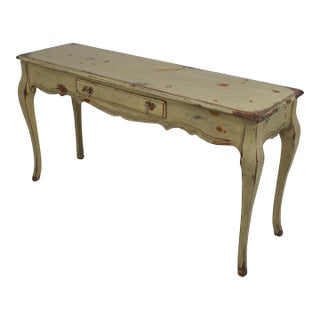 Habersham Country French Distressed Painted Console Table For Sale