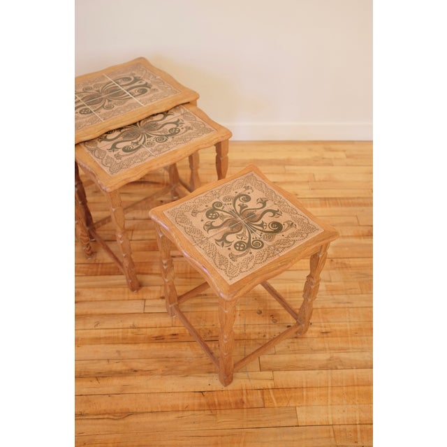 Henning Kjaernulf 1960s Oak and Ceramic Side Table Attributed to Henning Kjærnulf For Sale - Image 4 of 11