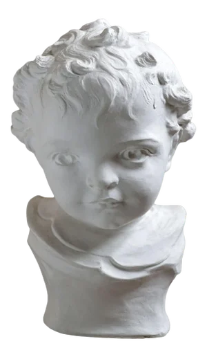 Statue Child Bust, White