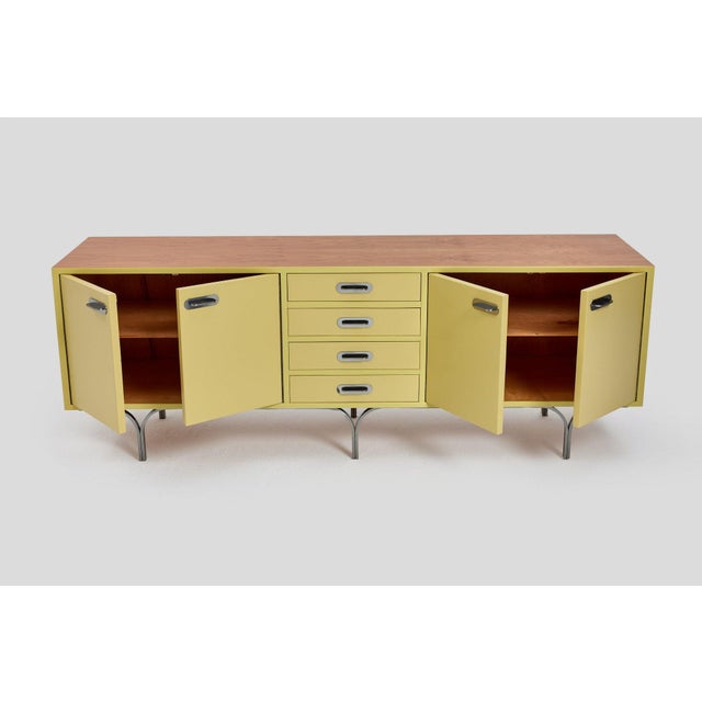 Brown Vintage Handcrafted Sideboard with Steel Legs and Handles, Germany, 1960s For Sale - Image 8 of 17