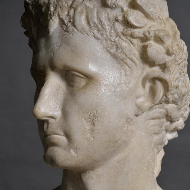 Unknown, Sculpture Representing a Bust of the Emperor Augustus, Plaster and Resin For Sale - Image 3 of 3