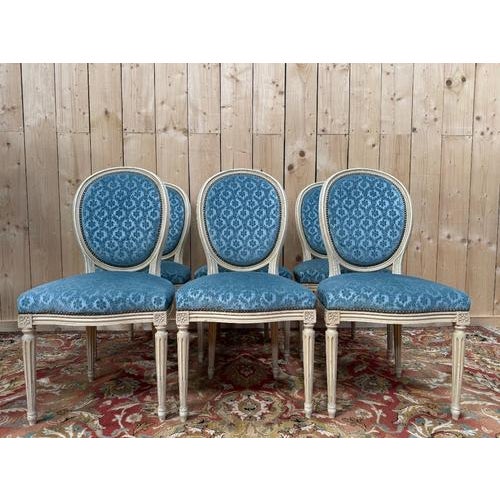 Louis XVI Medallion Chairs, Set of 6 For Sale - Image 4 of 4