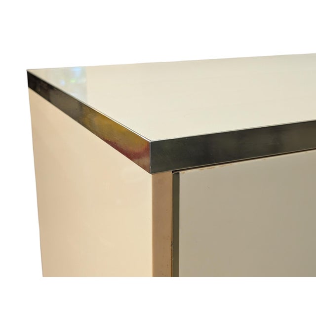 Wood Vintage Beige and Gold Lacquered Wooden Sideboard, 1970s For Sale - Image 7 of 11