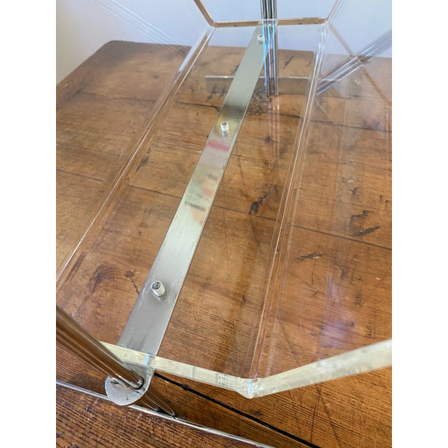 Metal Mid 20th Century Mid-Century Vintage Lucite & Chrome Magazine or Lp Holder For Sale - Image 7 of 9