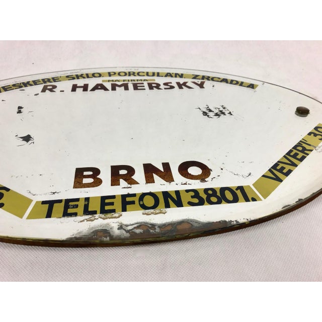 Art Deco Advertising Mirror from Brno, Czech Republic, 1930s For Sale - Image 4 of 16
