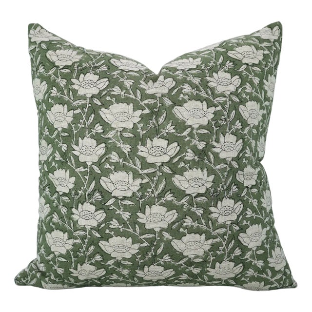Fabdivine Handcrafted Block Print Cushion Cover 14x14 Inch Cotton Linen-Dhruv For Sale