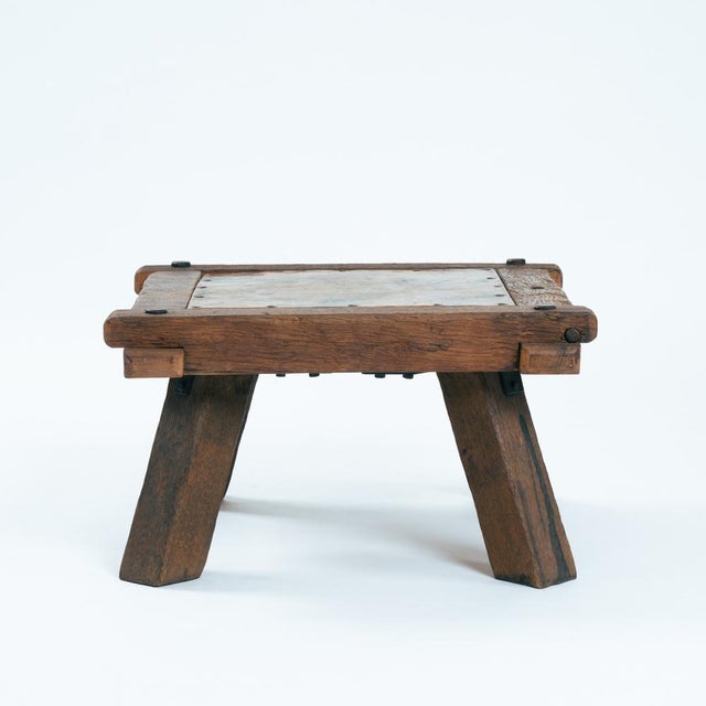 Brutalist Copper and Oak Side Table, 1970s For Sale - Image 9 of 15
