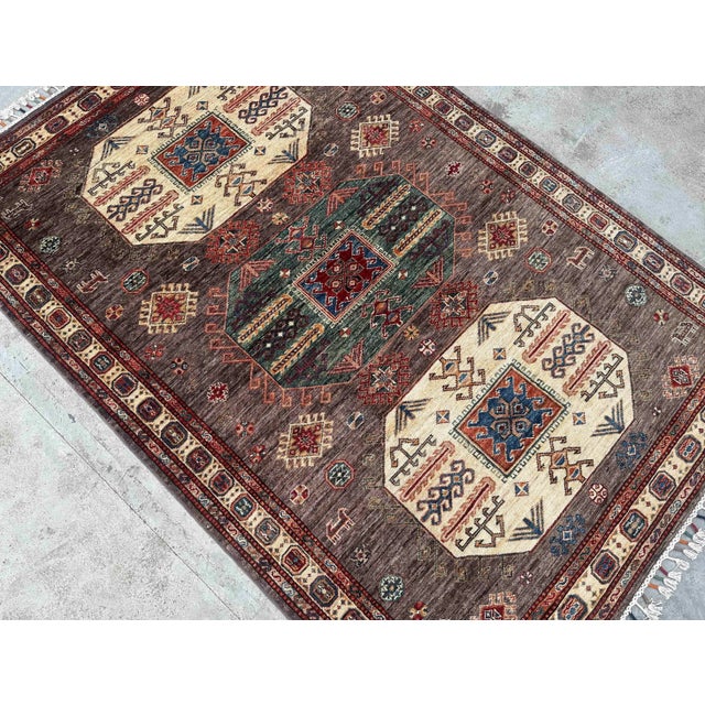 Vintage Caucasian Kazak Wool Rug For Sale - Image 4 of 18