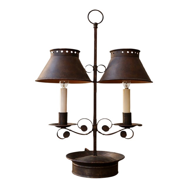Forged Iron Lamp, Circa 1920's-1930's For Sale