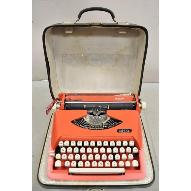 Vintage Royal Holland Parade Coral Red Mid Century Modern Typewriter in  Case | Chairish