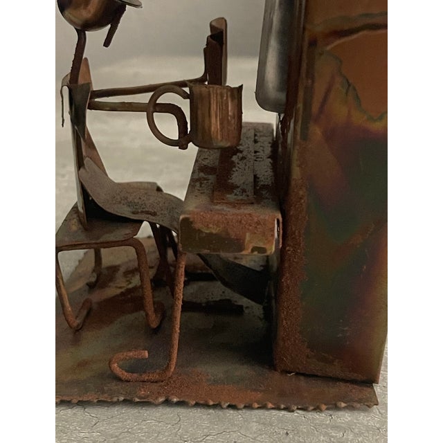 Vintage 1970s Brutalist Copper "The Entertainer" Piano Player Music Box For Sale In San Diego - Image 6 of 11