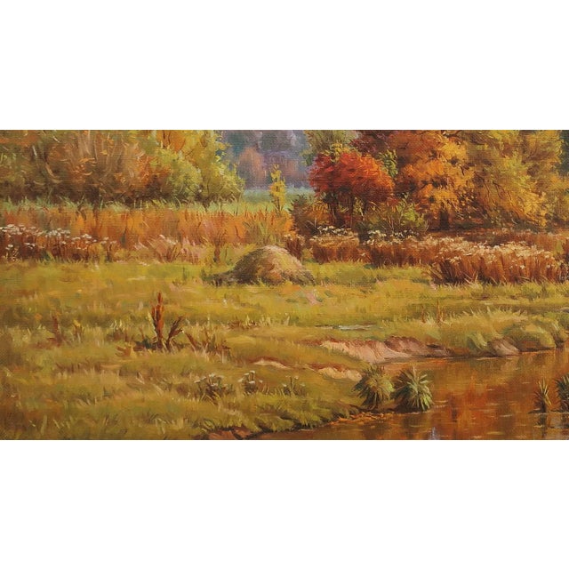 1990s Original Autumn Landscape Oil Painting, Ukrainian Artist (1992) 53-97 For Sale - Image 5 of 6