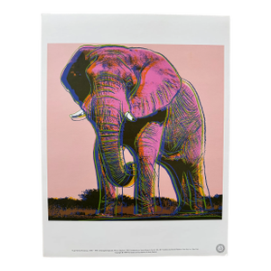 1980s Andy Warhol Foundation "African Elephant - 1982"Endangered Species Pop Art Offset Lithograph Print
