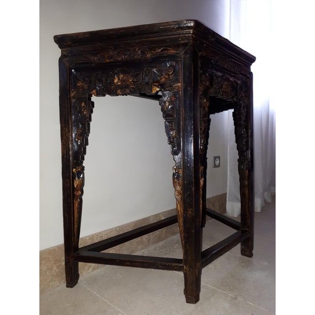 Chinese Console Table in Lacquered Wood For Sale - Image 5 of 11