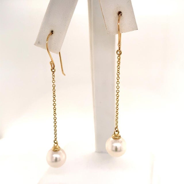 Akoya Pearl Earrings 14 Karat Yellow Gold Certified For Sale - Image 17 of 18