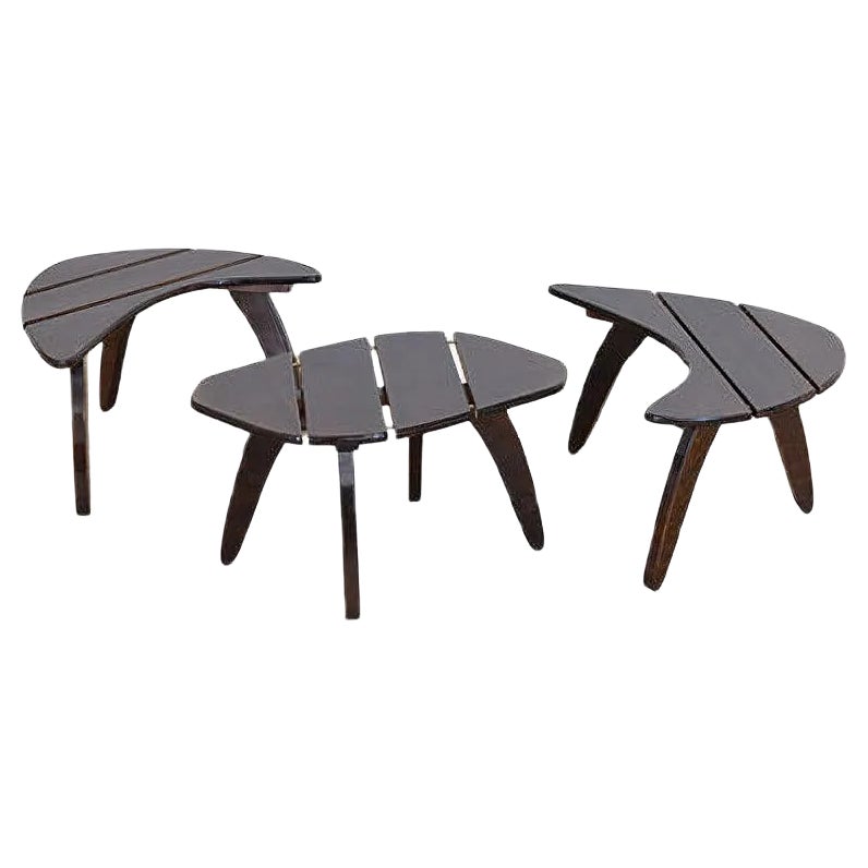 Mid-Century Kidney Club Tables, Set of 3 | Chairish