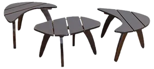 Mid-Century Kidney Club Tables, Set of 3