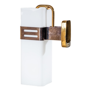Single Wall Sconce in Opaline Glass and Brass by Stilnovo, Milan, Italy, 1950s