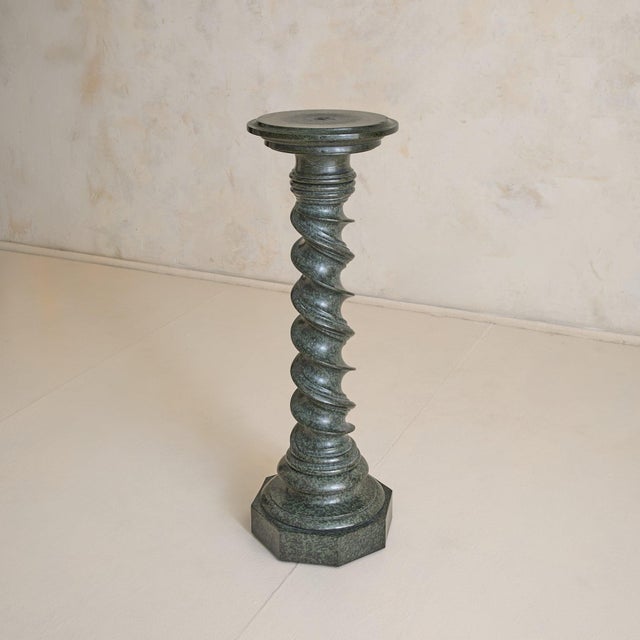 19th Century Italian Green Marble Spiral Pedestal For Sale - Image 9 of 12
