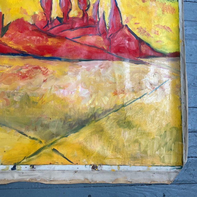 Abstract 1980’s Original Abstract Expressionist Landscape Painting For Sale - Image 3 of 5