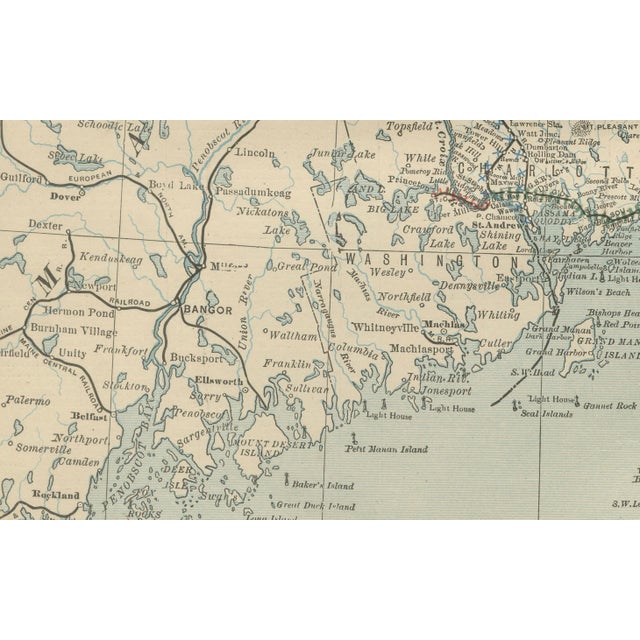 Antique Map of Nova Scotia, 1888 For Sale - Image 6 of 12