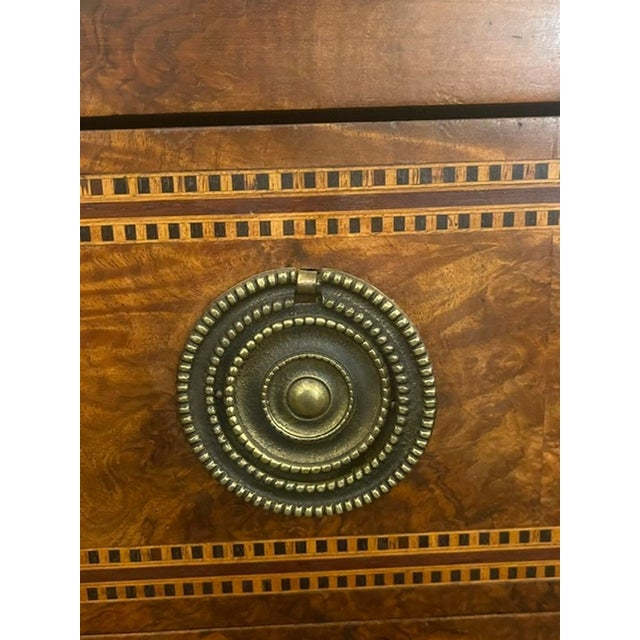 Wood 19th C. French Transitional Walnut Inlaid Commode For Sale - Image 7 of 7