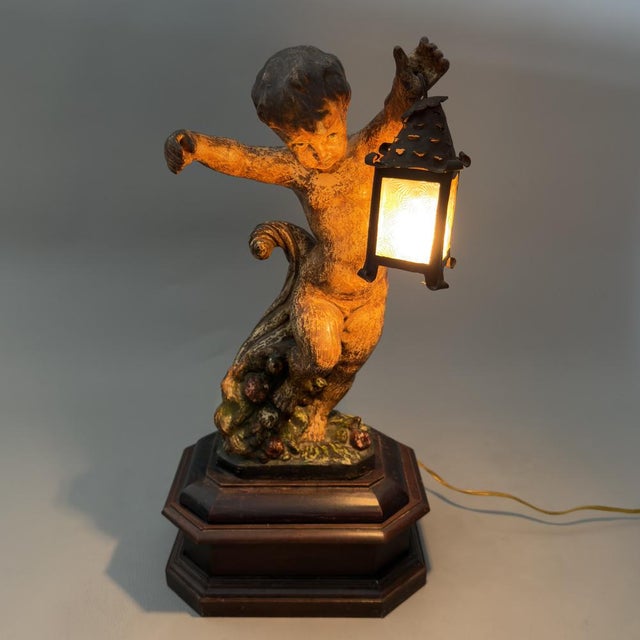 An exceptionally rare and valuable work of art and lighting, dating back to the 20th century. This sculptural table lamp...