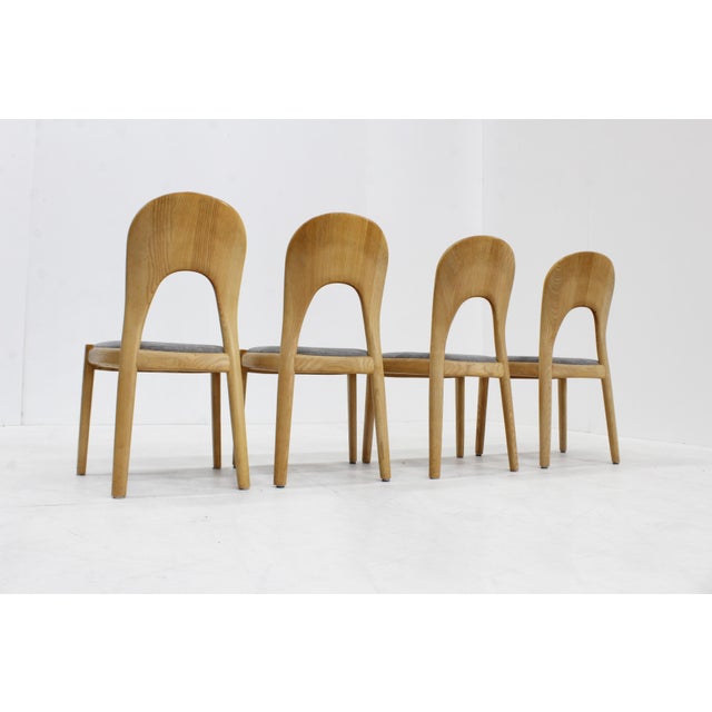 Vintage Danish solid oak dining room chairs designed by Niels Koefoed for Koefoed´s Hornslet in the 1960s. High quality...
