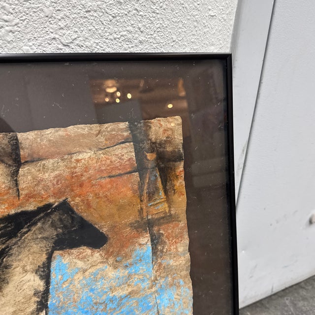 Sculpture Materials Monica Stobie “Columbia Plateau Pony” Pastel on Bark Paper, 1993 For Sale - Image 7 of 12