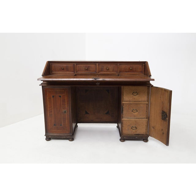 Wooden Desk with Drawers, 1890s For Sale - Image 9 of 15
