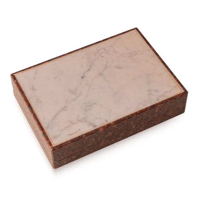 Vintage Italian Red Fire Granite Box For Sale - Image 5 of 11