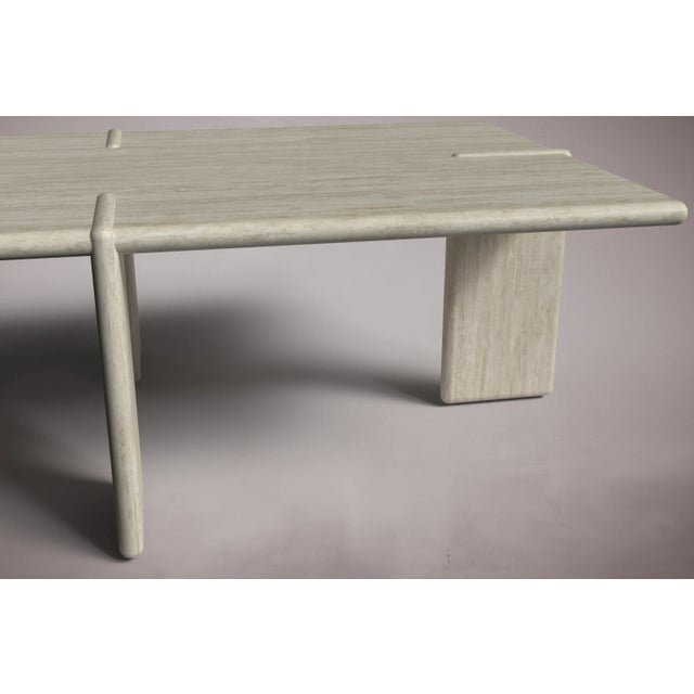 Not Yet Made - Made To Order Luna Rectangular Travertine Coffee Table 55" For Sale - Image 5 of 5