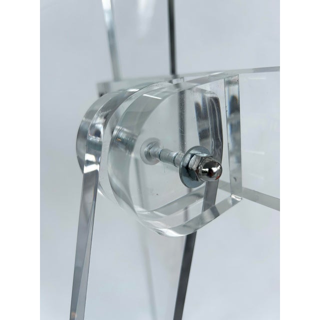 Transparent Iconic Design Gallery Custom Made Folding Lucite Easel in the Mid-Century Style For Sale - Image 8 of 9