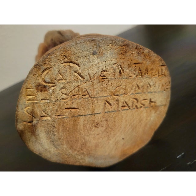 Mid 20th Century Folk Art Carved Wood Figure For Sale In Dallas - Image 6 of 9