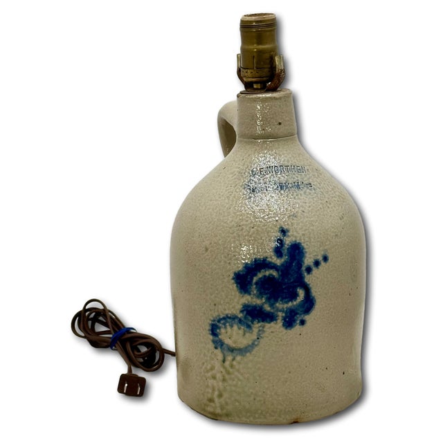 This Really is a Great Looking Authentic Antique American Primitive Stoneware Jug. Circa Approx 1870s. At Some Point in...