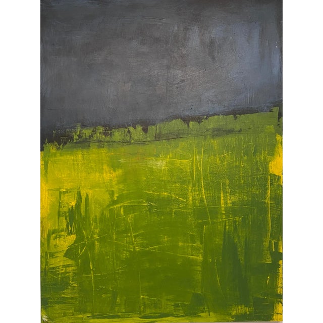 "Moody Skies" Contemporary Abstract Landscape Acrylic Painting by Sarah Trundle For Sale