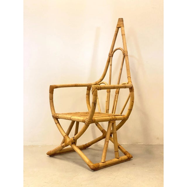 Vintage Bamboo Armchair, 1970s For Sale - Image 9 of 15