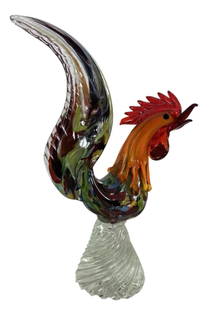 Large Mid-Century Multicolored Murano Glass Rooster, 1960s