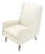 New White Linen Upholstery Mid-Century Modern Lounge Chair For Sale