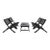 Blaze 5 Piece Living Set - Black For Sale