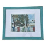 Coastal Rocking Chairs - Early 20th C. Original Watercolor on Paper For Sale