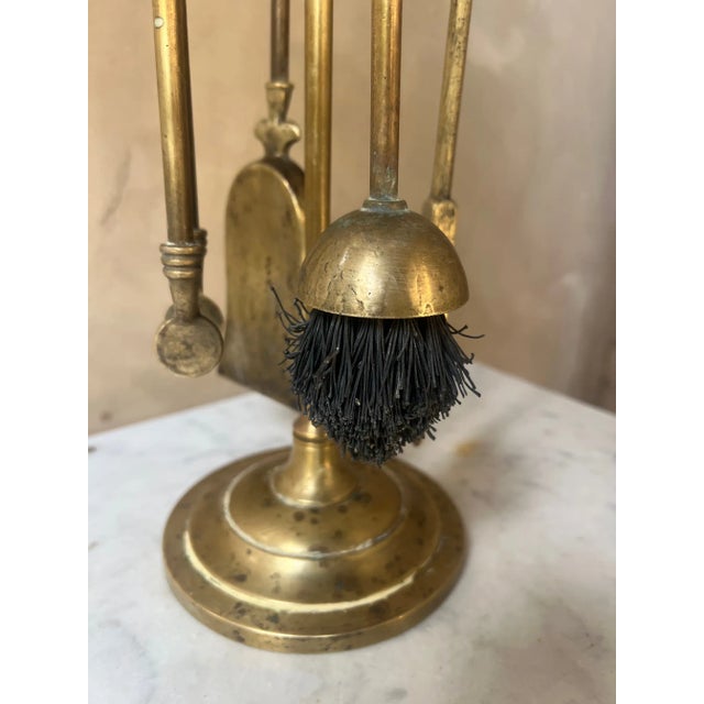 French Brass Horse Head Fireplace Tool Set For Sale In San Francisco - Image 6 of 12