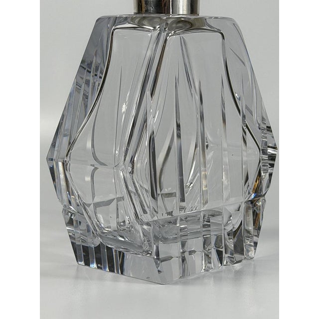 Vintage French Cut Crystal Decanter with Silver Mount, 1950s For Sale - Image 11 of 13