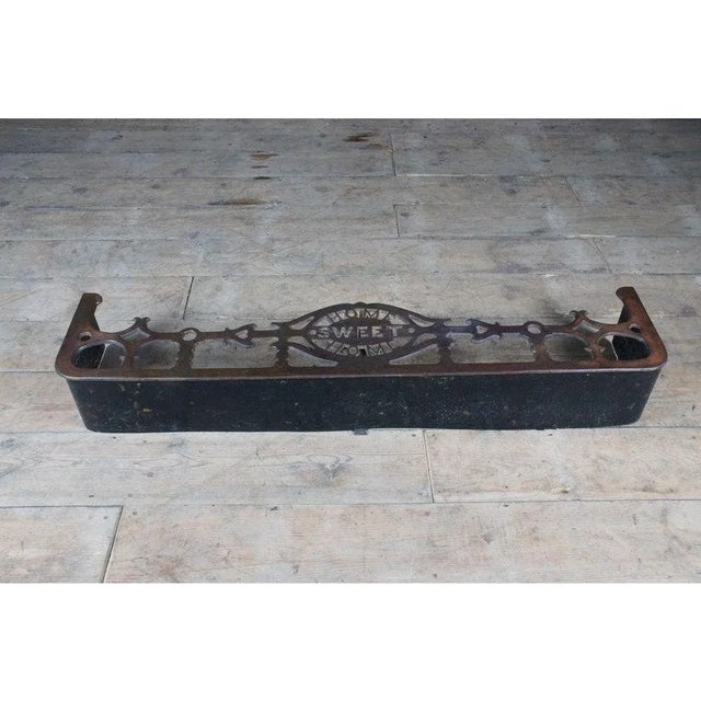 Late Victorian range fender with pierced decoration “home sweet home “.Circa 1890 40 3/4" x 5 " outside.
