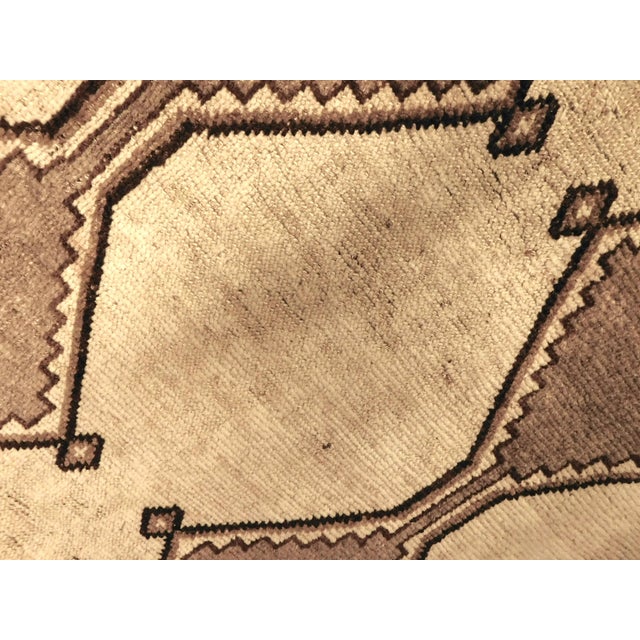 Vintage Vintage Handmade Persian Gabbeh Rug Featuring an Undyed Wool Field With a Geometric Diamond Lattice Pattern. 4'x 7'8" For Sale - Image 15 of 15